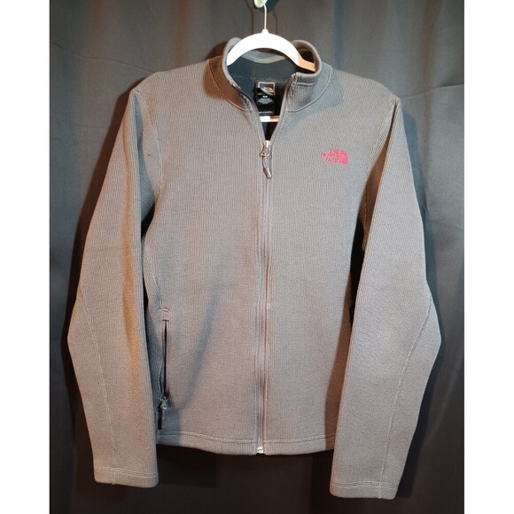 The North Face Jackets & Blazers - North Face M Gray Ribbed Jacket – Soft Warm Layer, Red Logo, Fall Ready